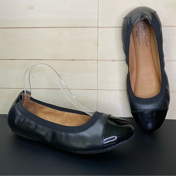 Josef Seibel Pippa Ballet Flats Women's Size 9 Shoes EU40 Black Leather Cap Toe - Picture 11 of 11